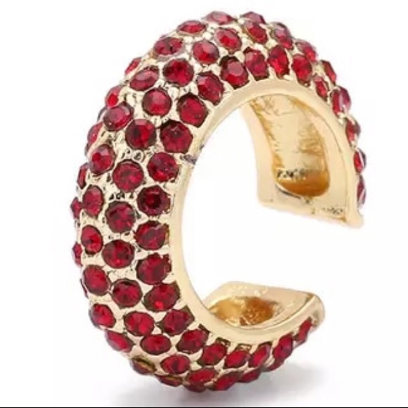 2 Pave Ear Cuff C Shape (red/blue) - Picture 4 of 9